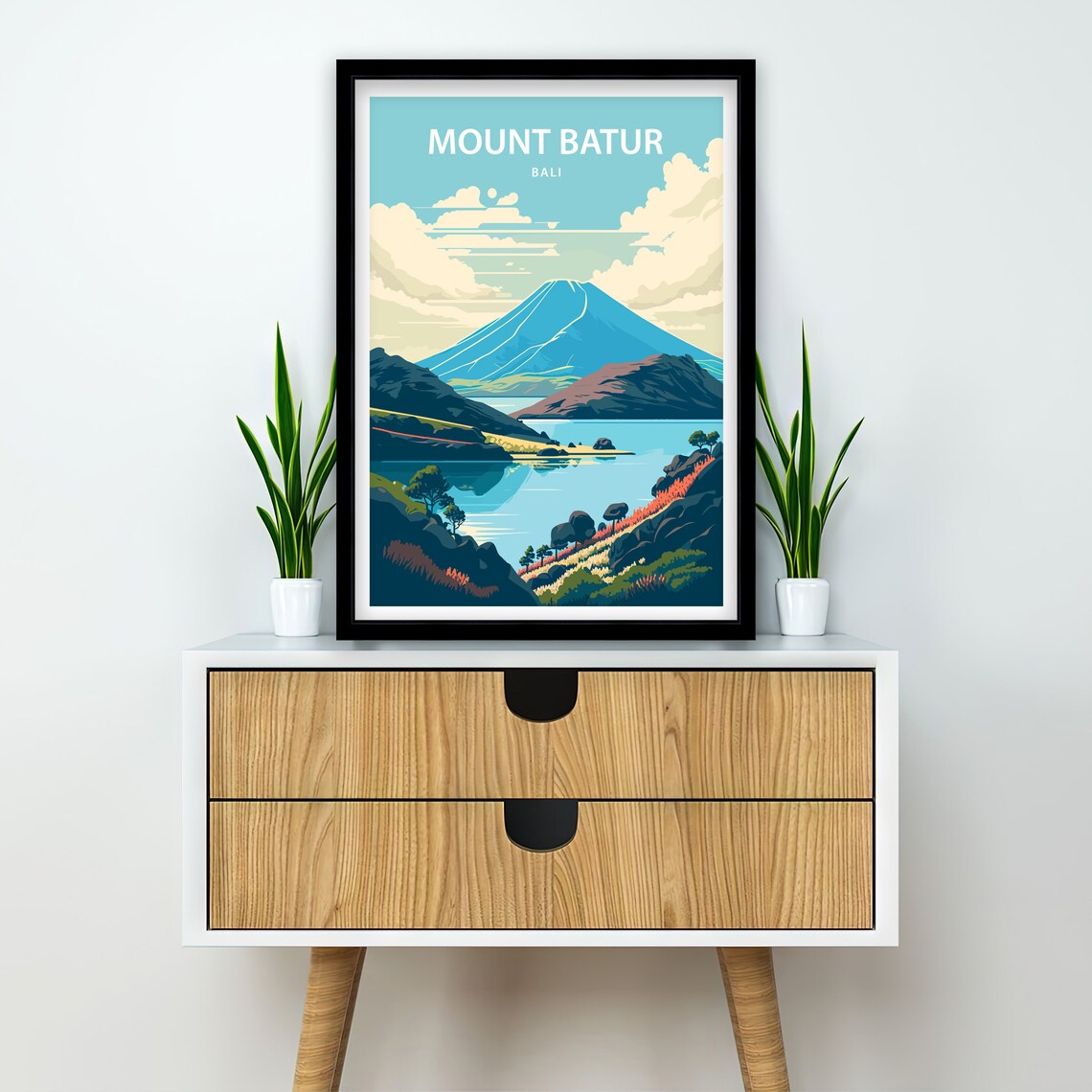 Mount Batur Travel Poster, Bali Wall Art - Image 2