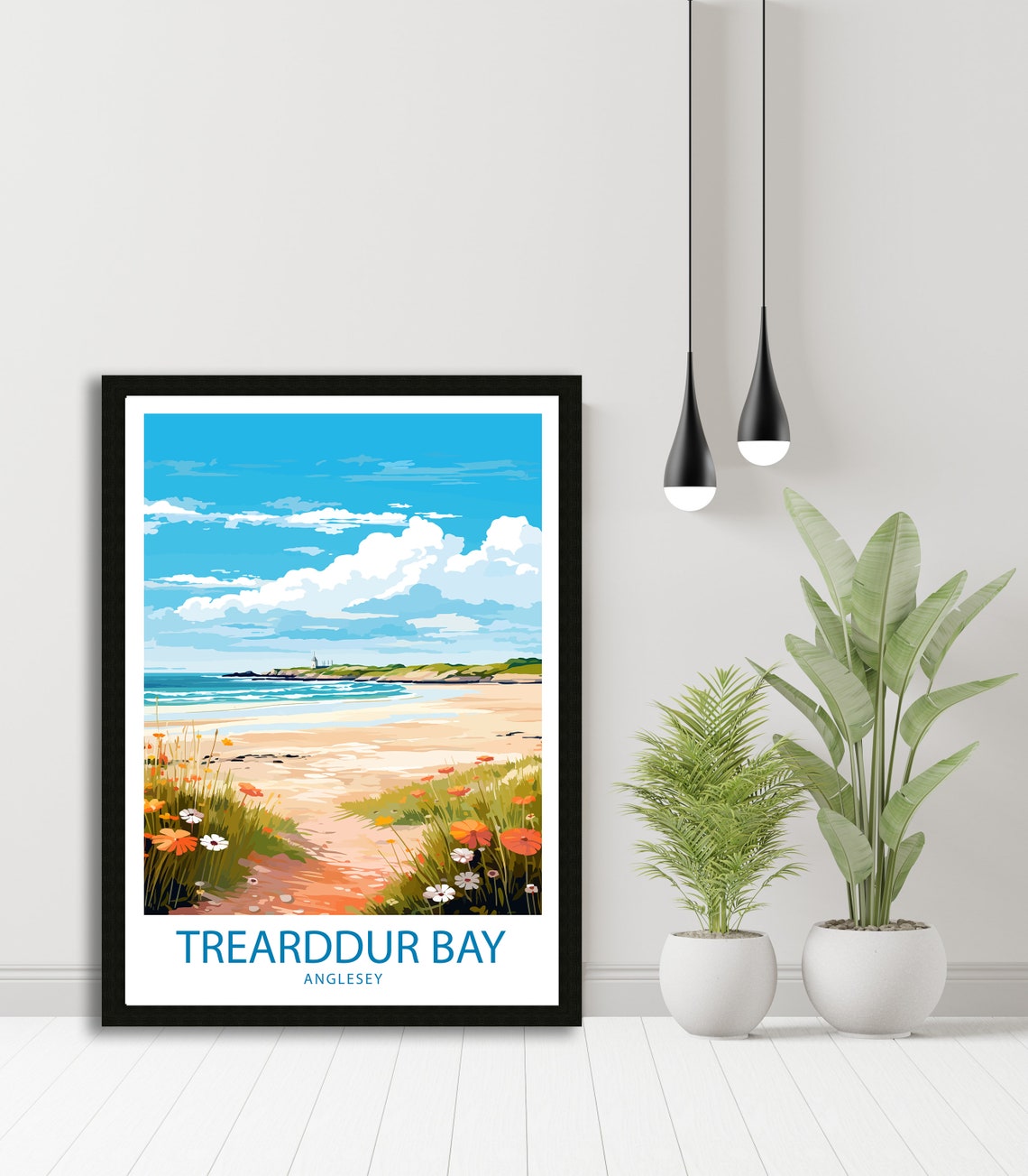 Trearddur Bay Anglesey Wildflower Dunes Sandy Beach Travel Poster - Image 4