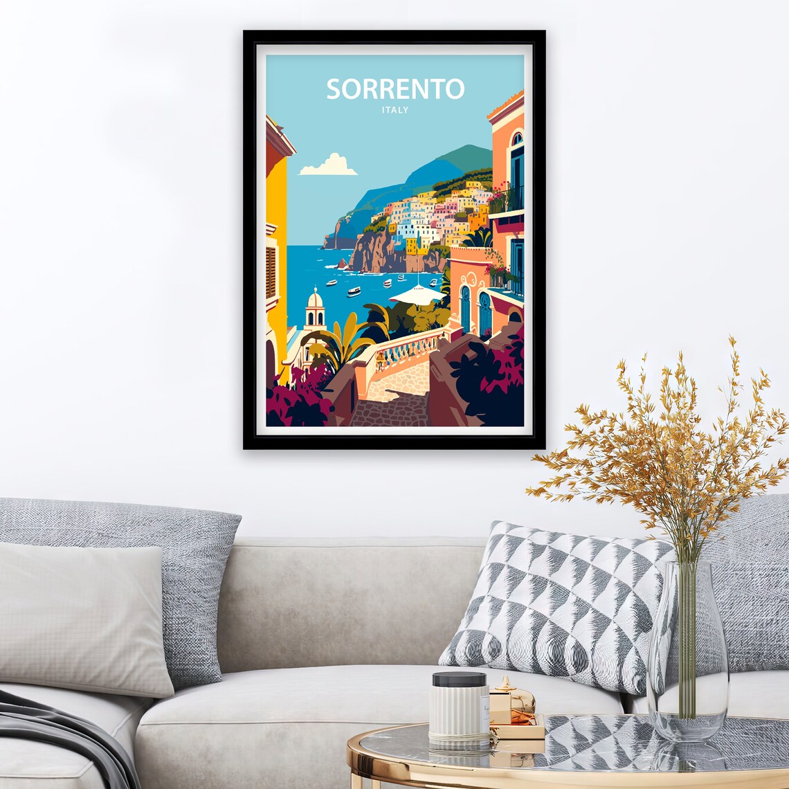 Sorrento Italy Travel Poster, Coastal Place Print - Image 2