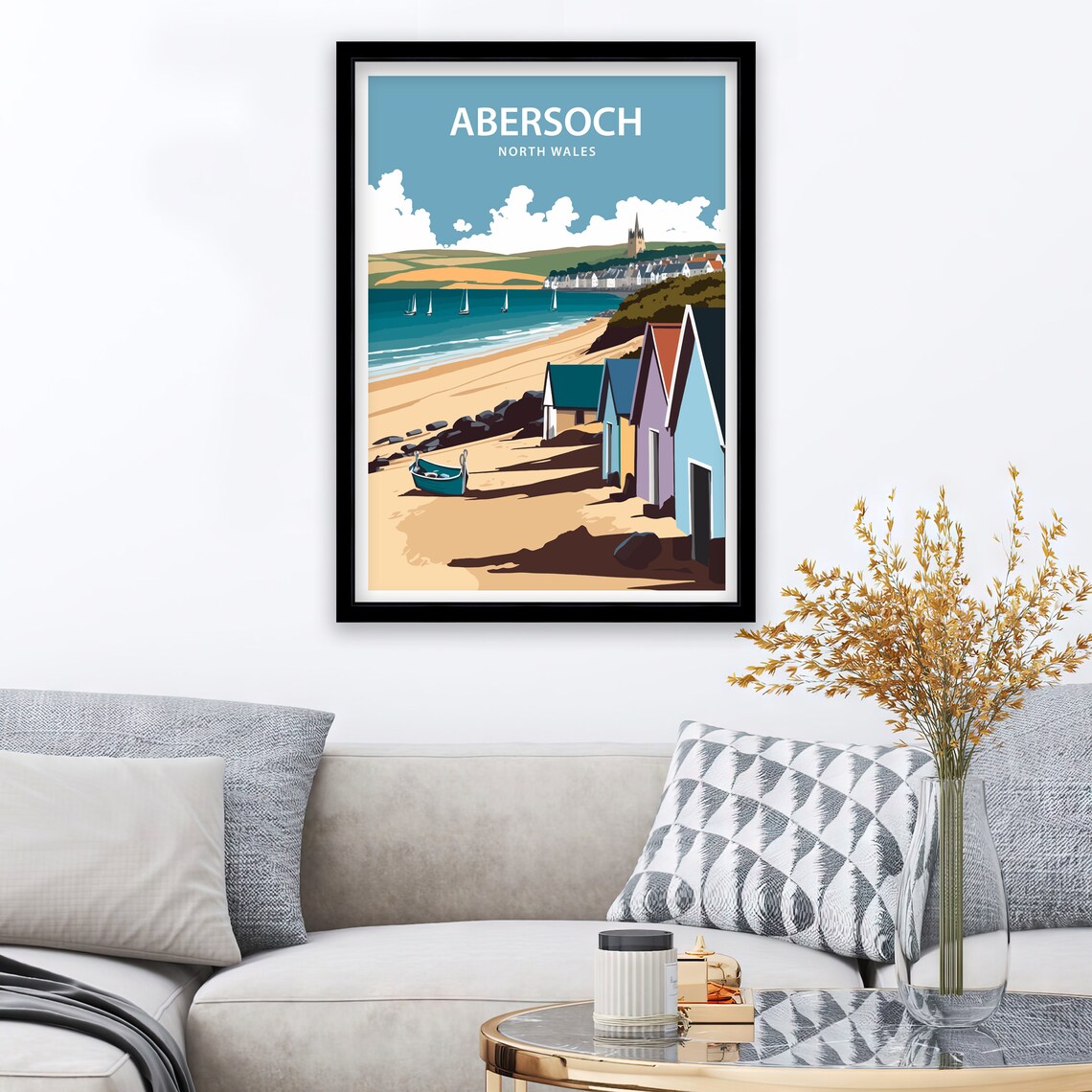 Abersoch Travel Poster, North Wales Home Decor - Image 3
