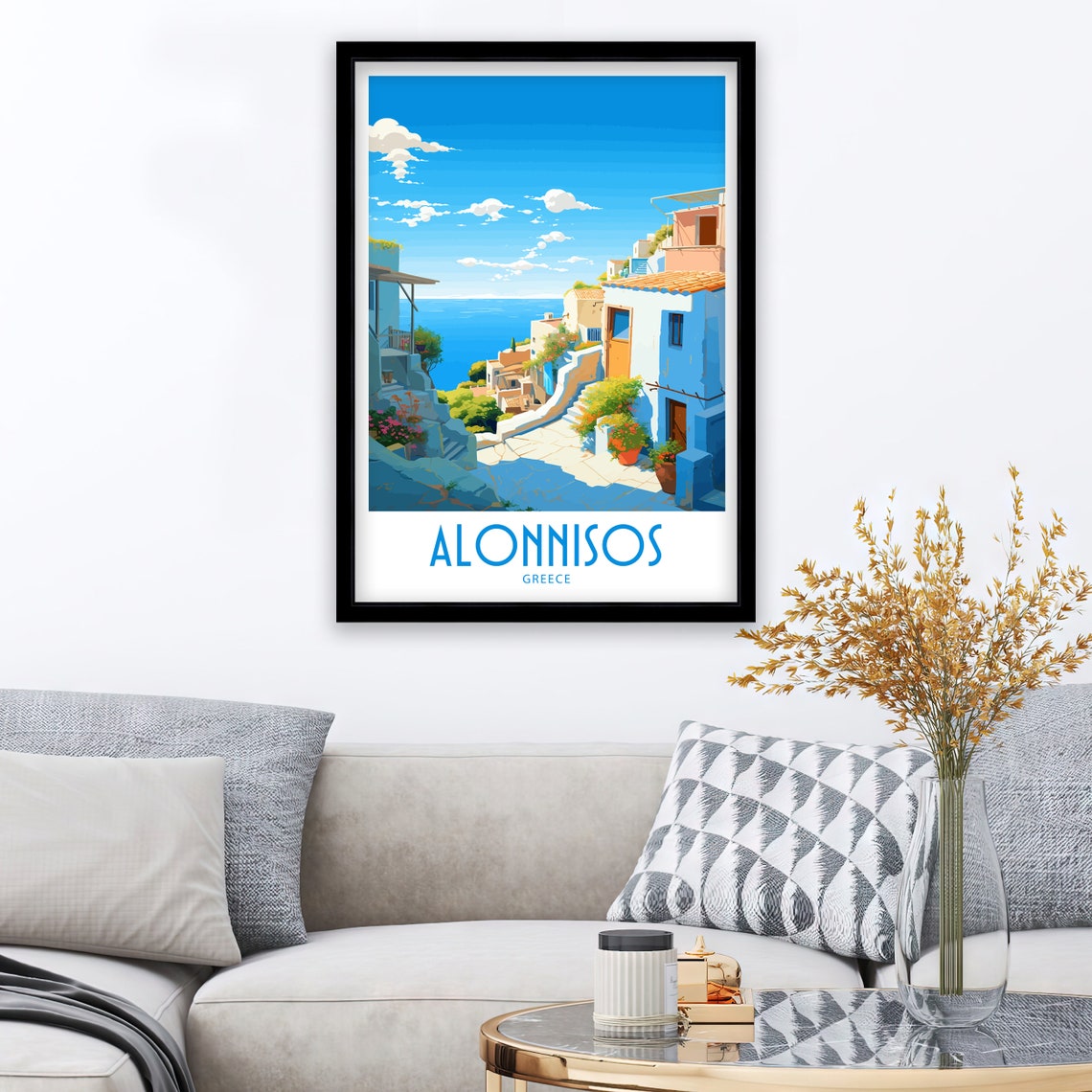 Alonnissos Travel Print Alonnissos Greece Poster Home Dcor Alonnissos Greece Print Alonnissos Greece Wall Decor Hanging Alonnissos Poster - Image 3