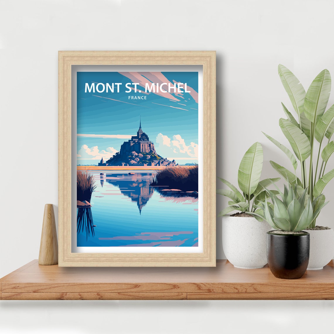 Mont St Michel France Abbey Island Reflection Vintage Travel Poster - Image 4