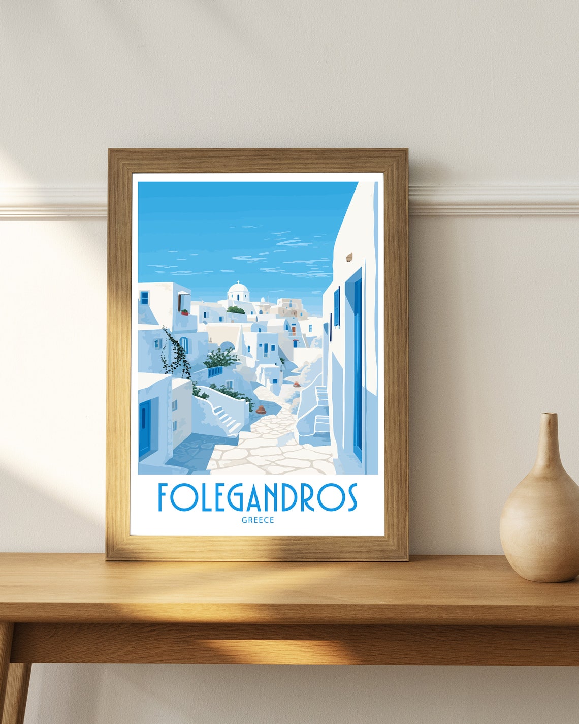 Folegandros Greece Domed Church Whitewashed Village Lane Travel Poster - Image 4