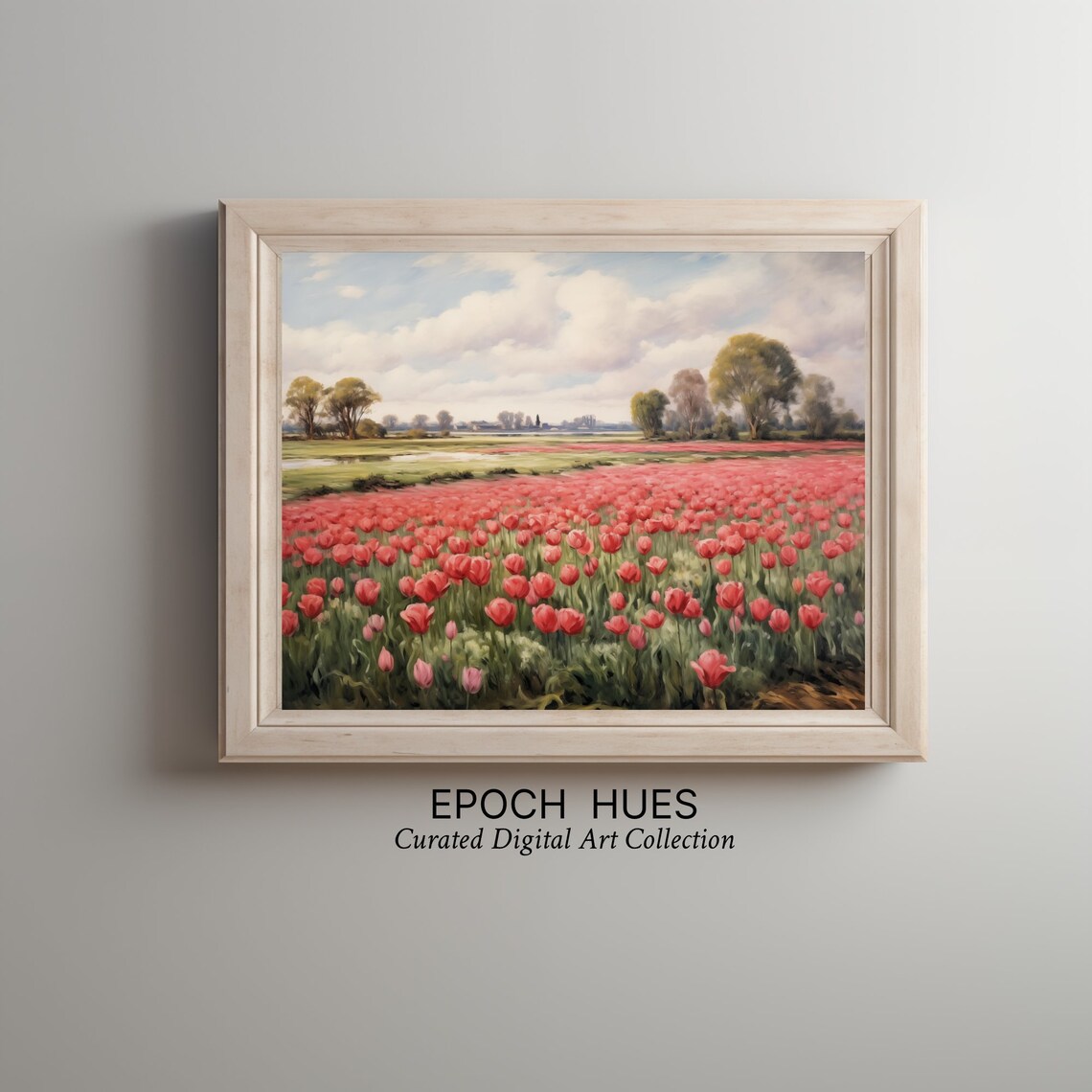 Rustic Tulip Field Spring Countryside Landscape