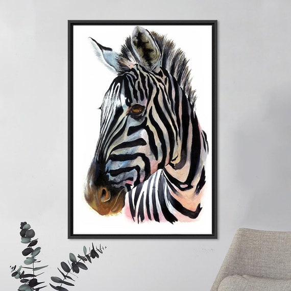 Animal Wall Decor Personalized Gift For Dad Zebra Lover Hangings Abstract Art Painting Print