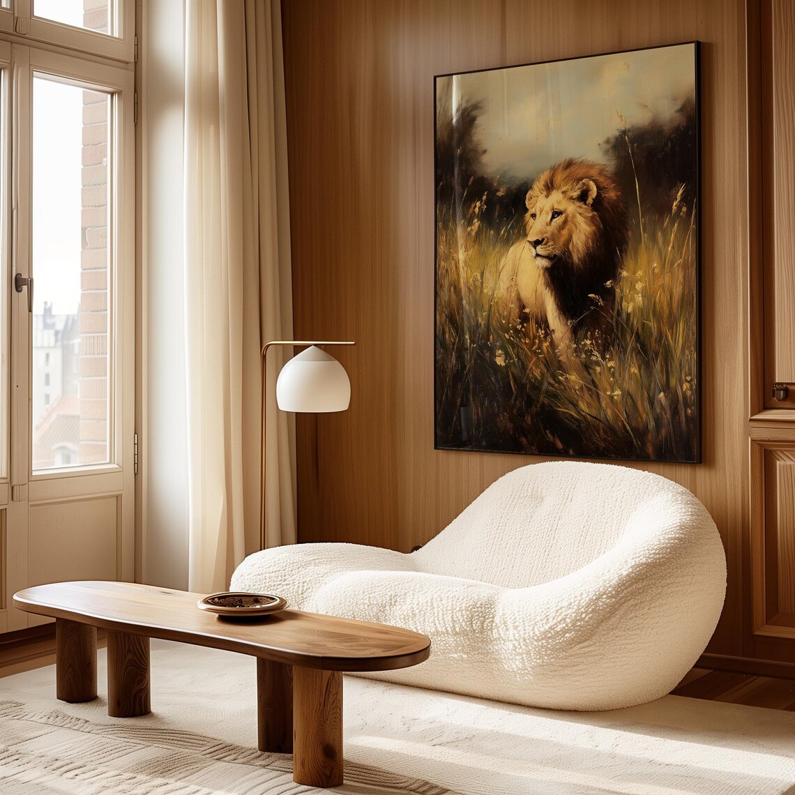 Antique Lion, Vintage African Landscape Art Print - Image 5
