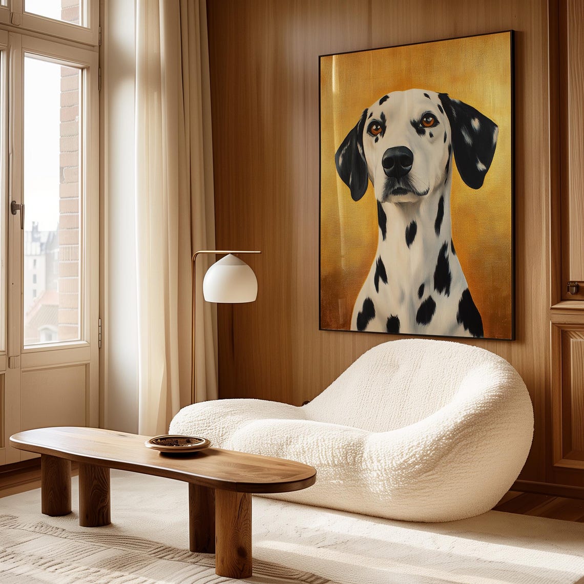 Dalmatian Dog Portrait on a Gold Background Vintage Style Art Print - Image 4