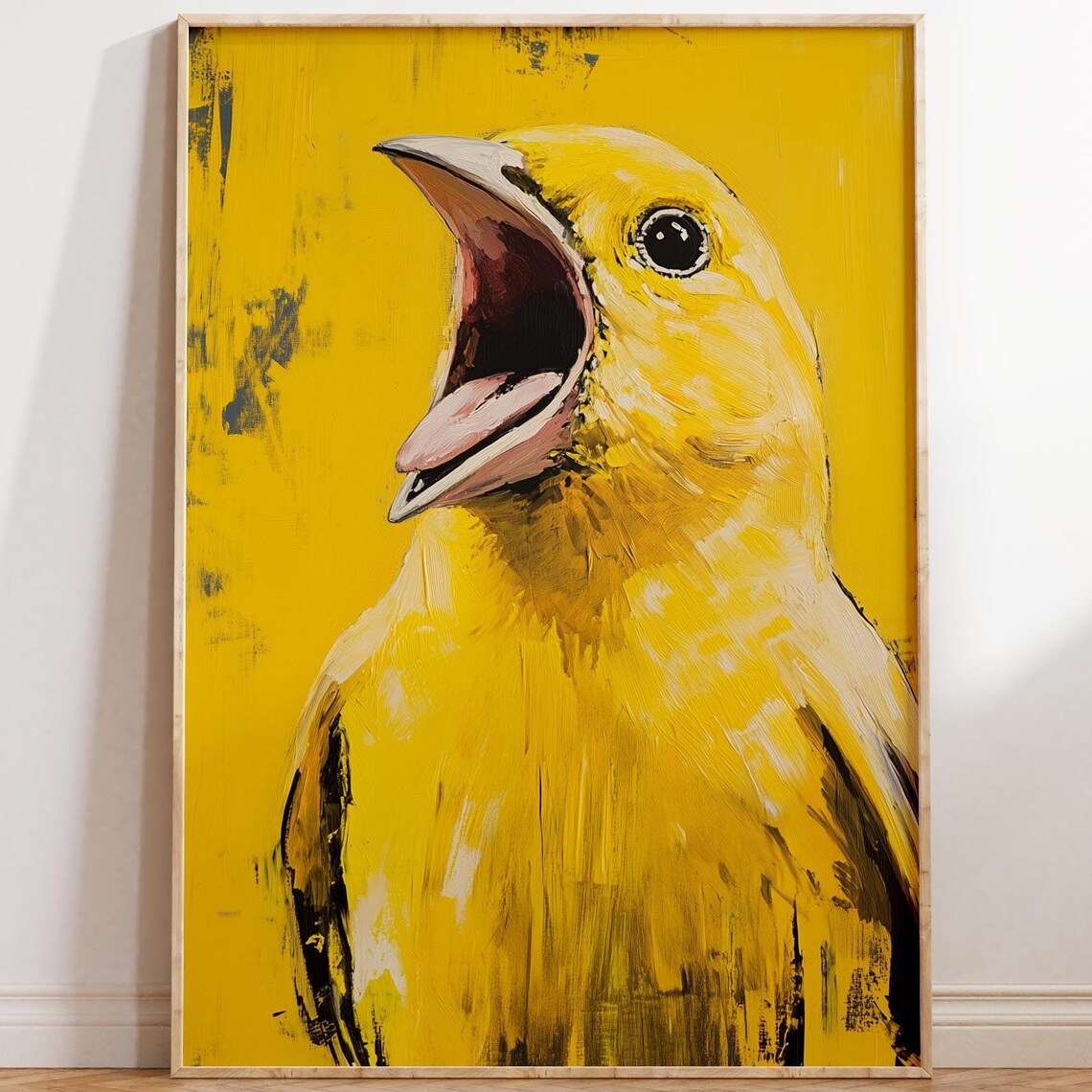 Yellow Canary Art Print, Eclectic Pet Portrait