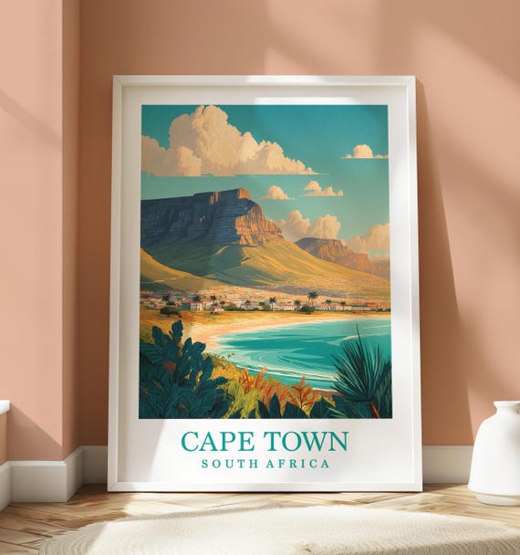 Cape Town South Africa Travel Home Decor Location Wall Art Table Mountain