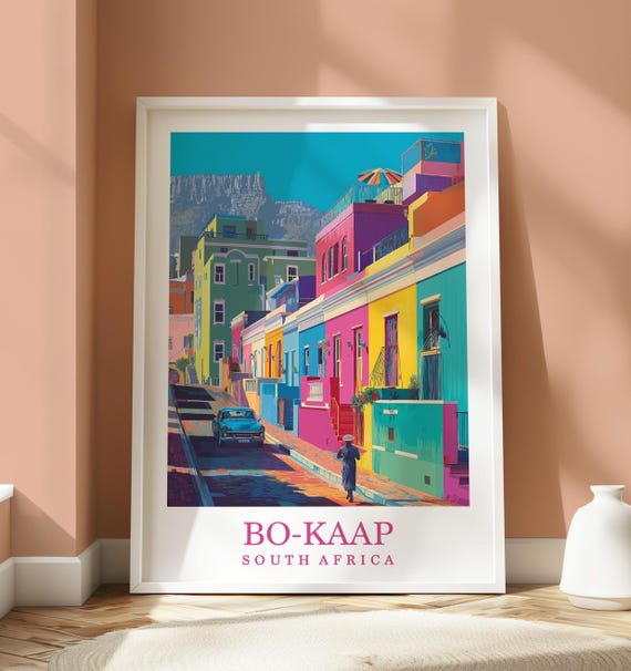 Bokapp South Africa Travel Home Decor Location Wall Art Coloured Houses