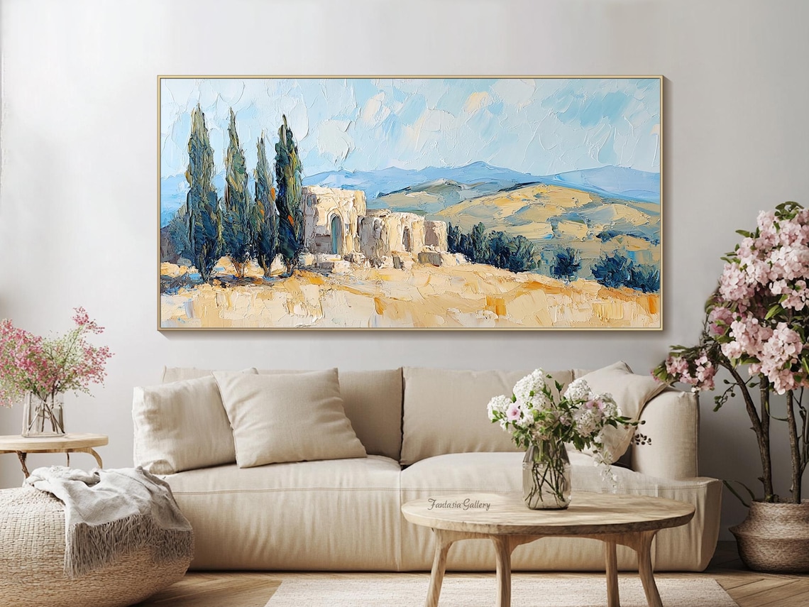 Tuscan Landscape Oil Painting, Italian Art Print - Image 2