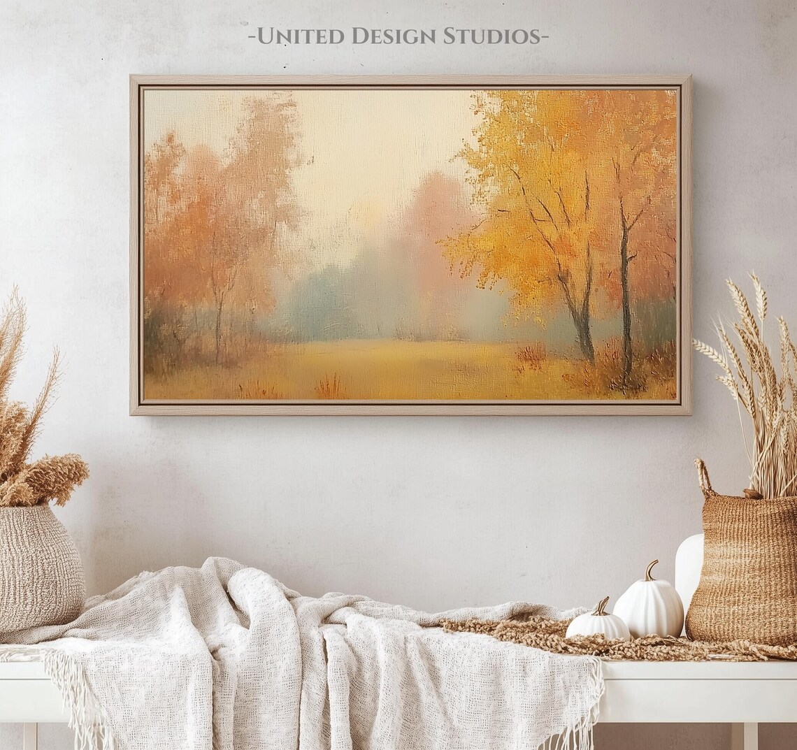 Autumn Landscape Farmhouse Art Print, Fall Tree - Image 4