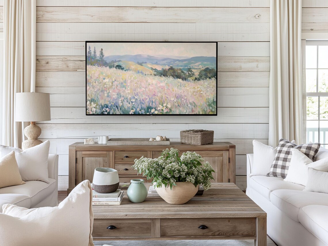 Easter Spring Abstract Flower Landscape Art Print - Image 2