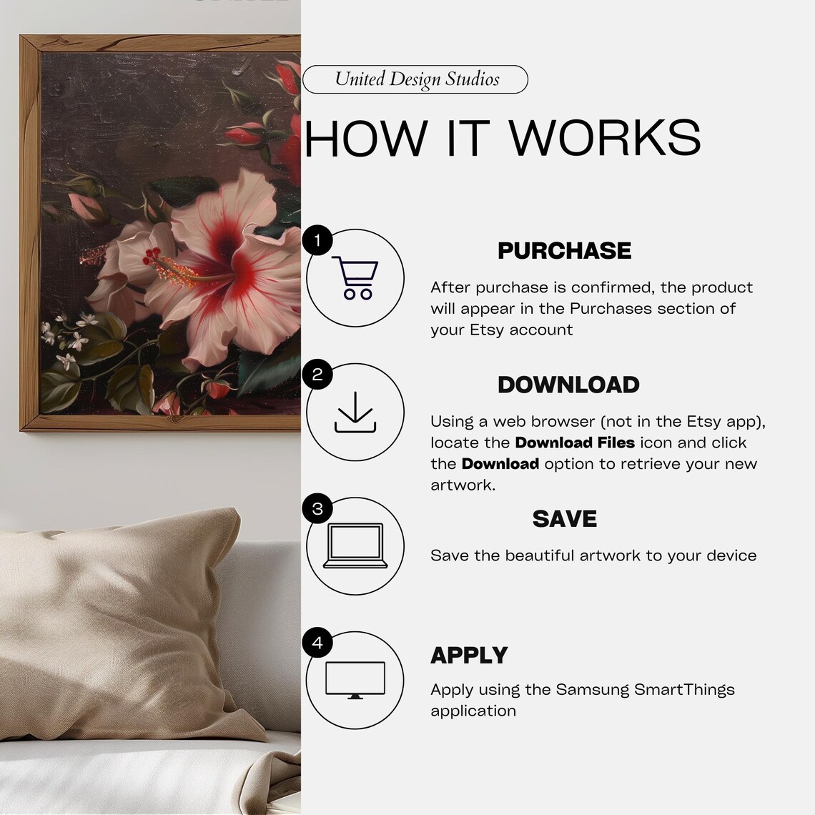 Red White Roses Baroque Oil Painting Dark Moody Floral Poster - Image 3