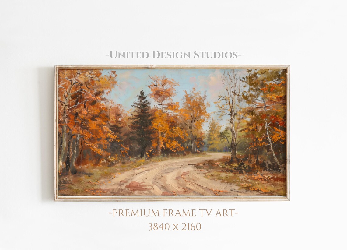 Fall Landscape Oil Painting, Autumn Forest Art Print