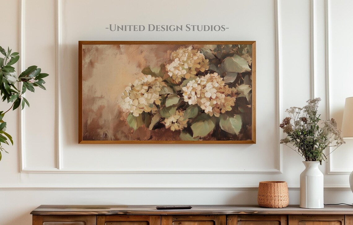 Fall Flowers Autumn Hydrangea, Farmhouse Art Print - Image 3