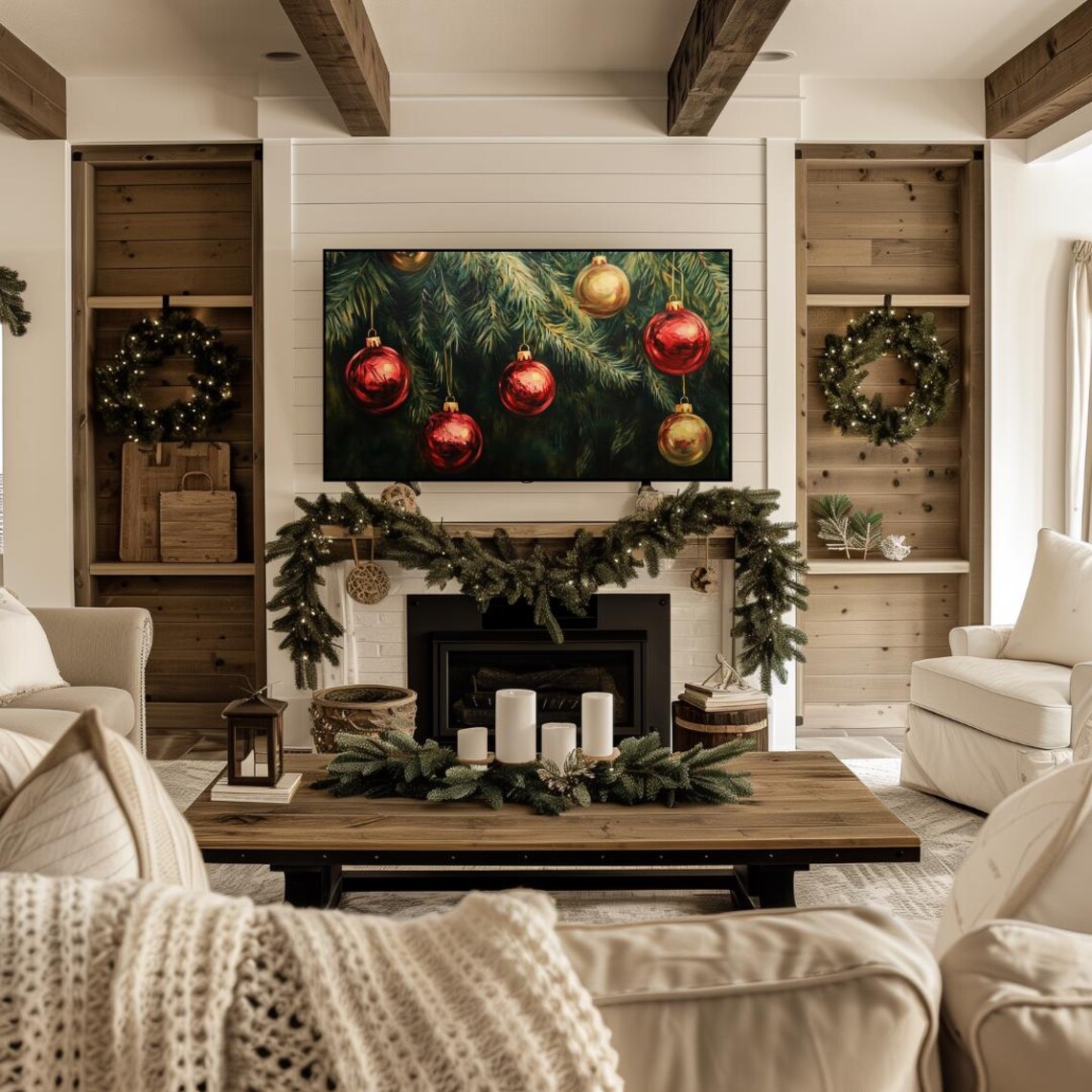 Christmas Tree Ornaments, Farmhouse Holiday Art Print - Image 4