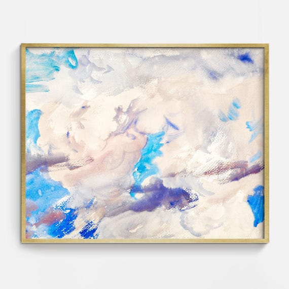Sky Painting No7 Cloud Art Vintage Watercolor Sky Painting Abstract Art Prints Cloud Wall Art Sky