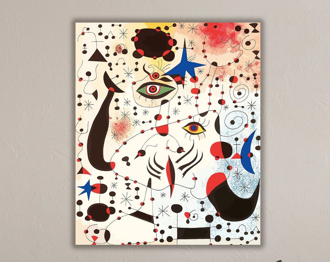 Joan Miro Surrealist Abstract Eyes Stars Constellation Poster