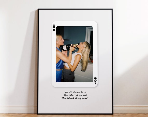 Custom Playing Card Print Trendy Wall Art Best Friend Gift For Her Custom Photo Print Gift Idea Trendy Print Best Friends Gift Personalized