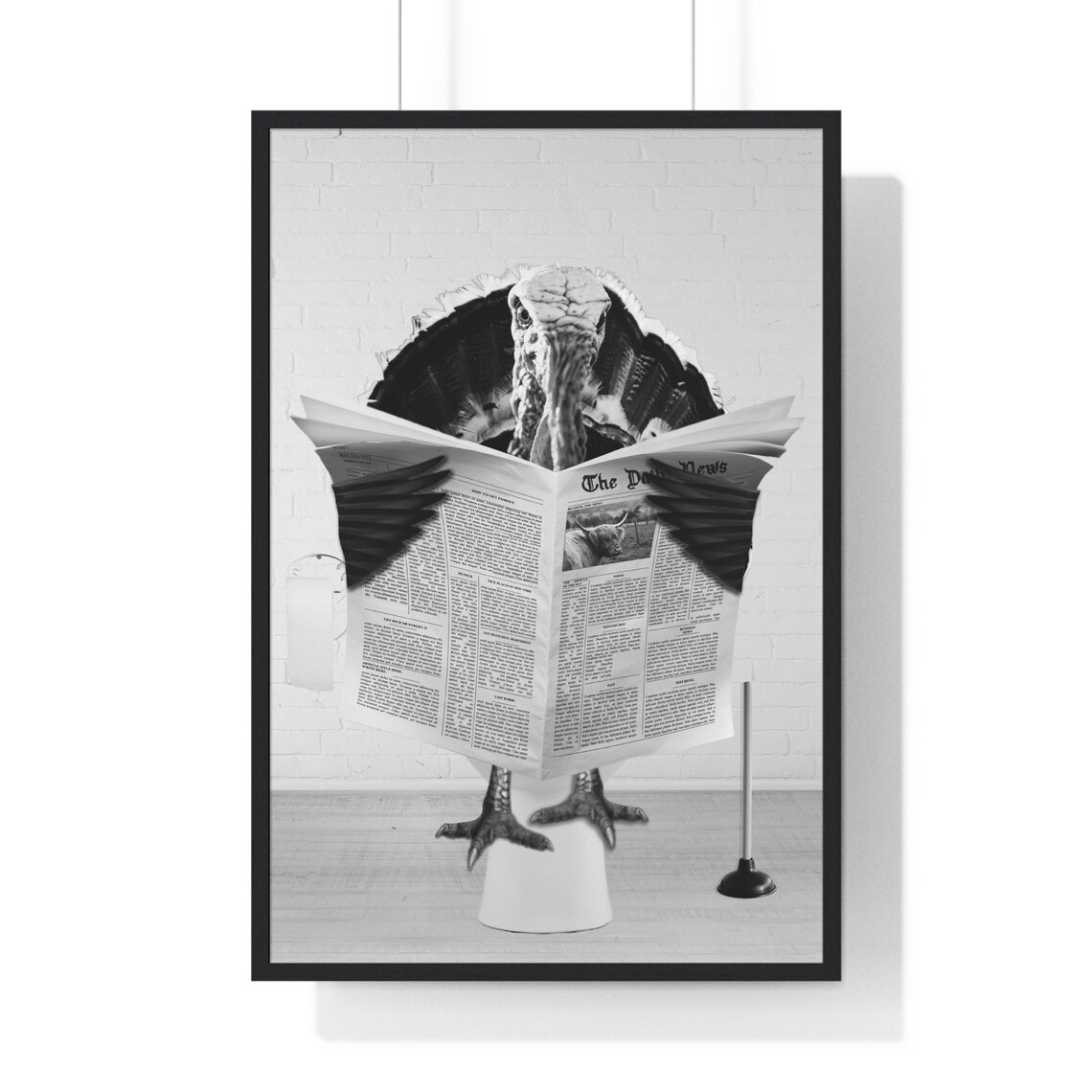 Comical Wild Turkey Reading The Daily News On The Toilet Poster