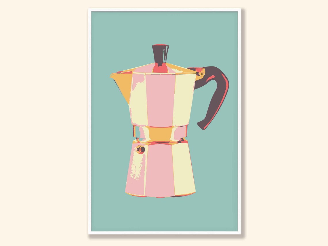 Coffee Retro Kitchen Art Print, Breakfast Decor