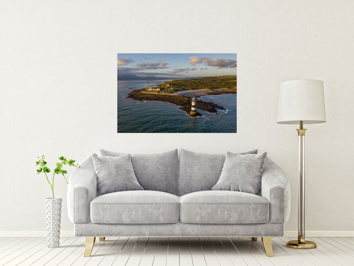 Penmon Lighthouse Anglesey Aerial View Of Striped Tower Poster - Image 2