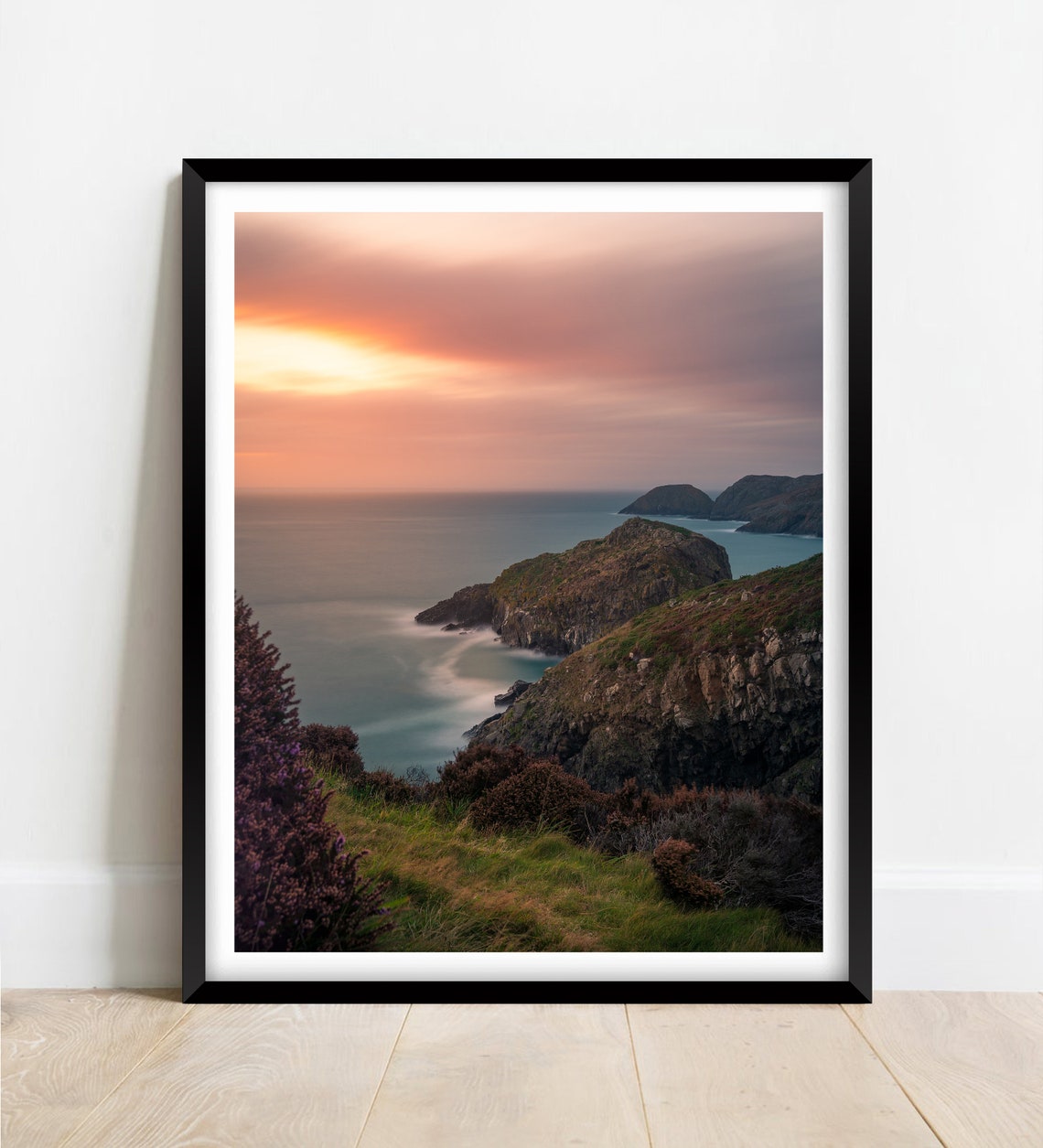 Pwll Deri Bay Sunset Over Rugged Pembrokeshire Coast Cliffs Poster