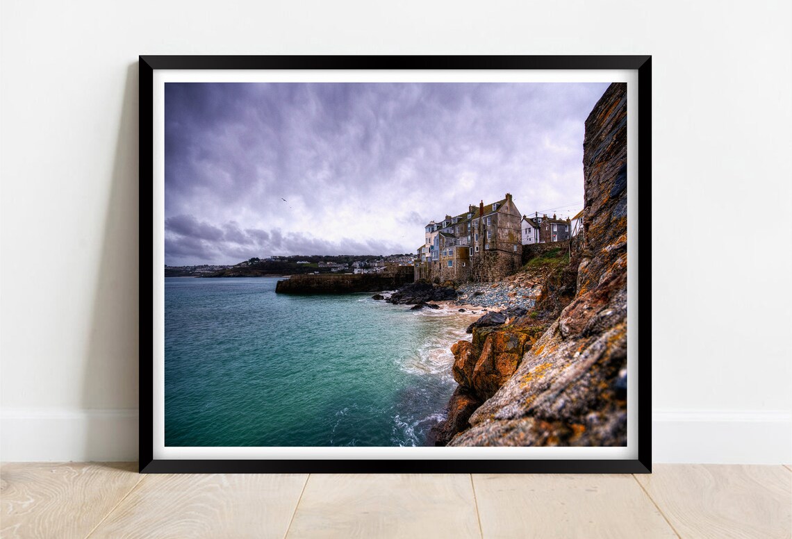 St Ives Cornwall Fishing Village Cottages Harbour Rocks Poster