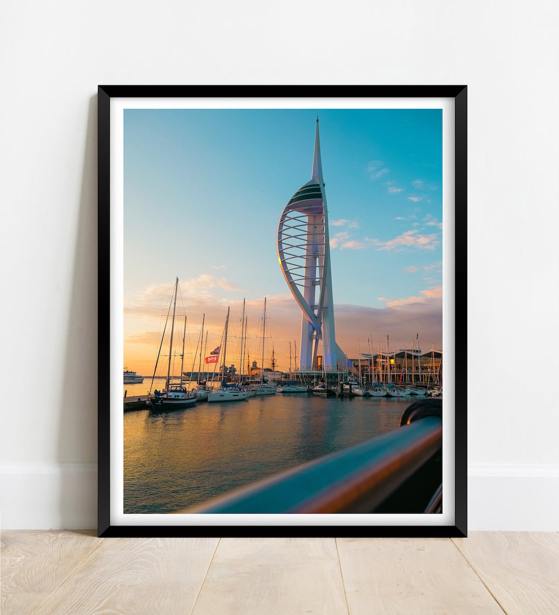 Spinnaker Tower Portsmouth Marina Sailboats Sunset Glow Poster