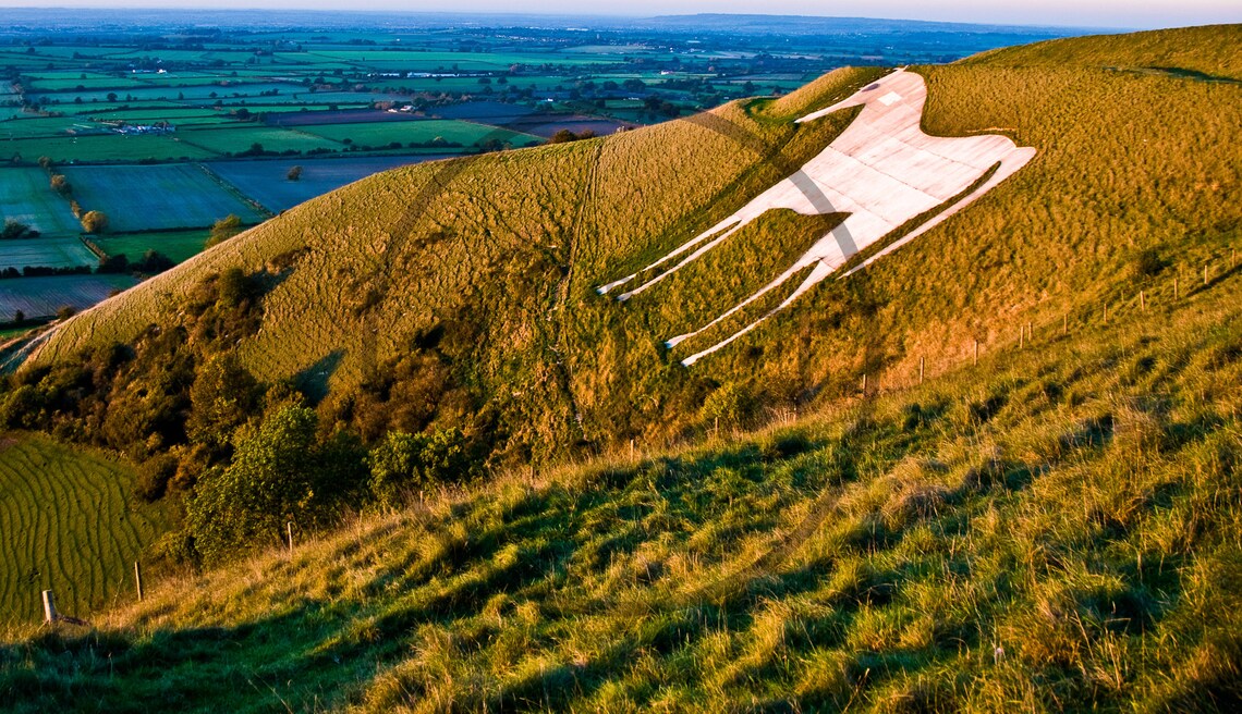 Westbury White Horse Wiltshire Chalk Hill Figure Sunset Poster - Image 3