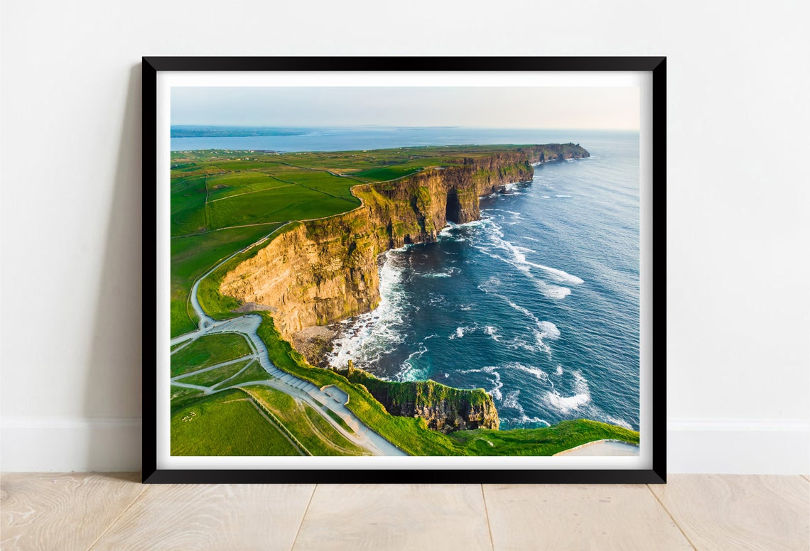 Cliffs Of Moher Ireland Aerial View Of Dramatic Sea Cliffs Poster