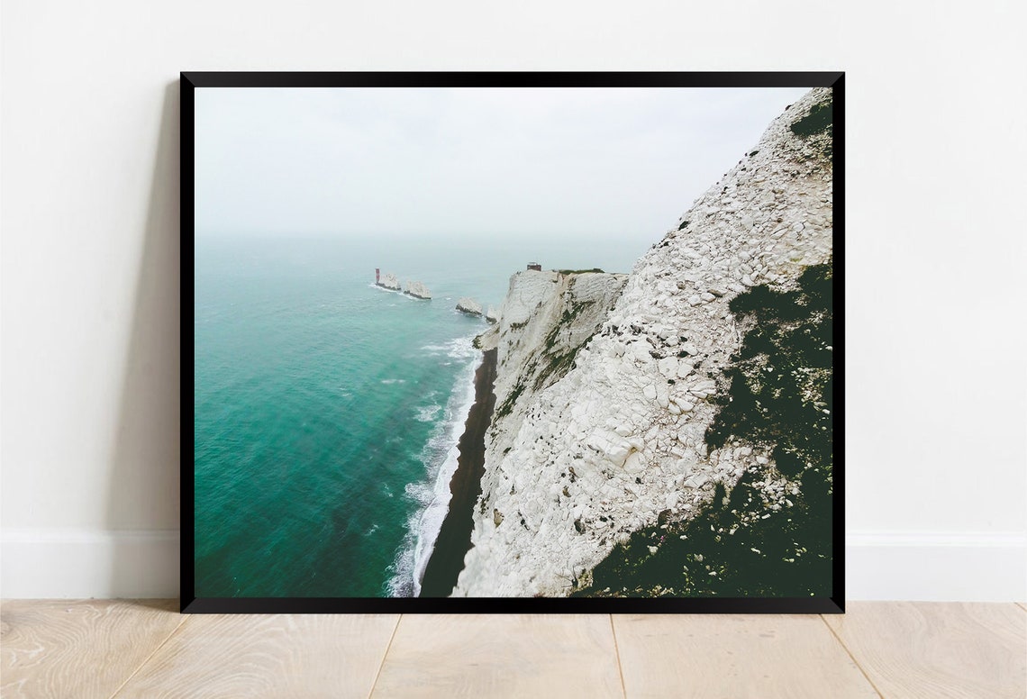 The Needles Isle of Wight Chalk Cliffs Lighthouse View Poster - Image 2