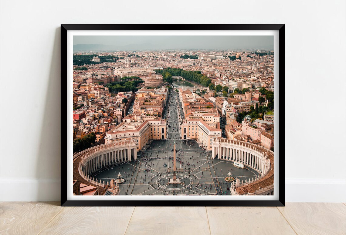Aerial View of Saint Peters Square in Vatican City Rome Poster