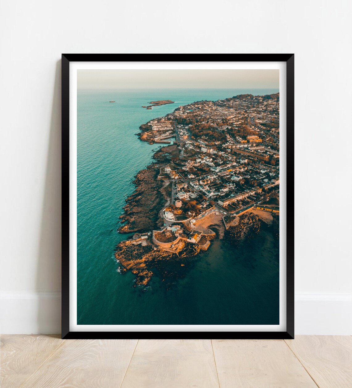 Dublin Bay Sandycove Ireland Aerial Coast Golden Hour Poster