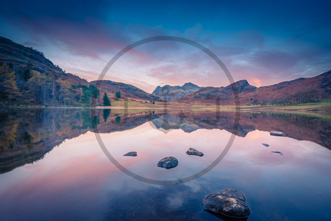 Blea Tarn Lake District Mirror Reflection Of Autumn Mountains Poster - Image 3