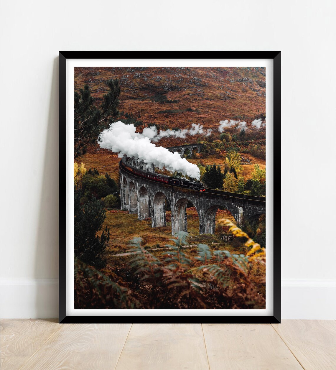 Glenfinnan Viaduct Steam Train Autumn Highlands Scotland Poster