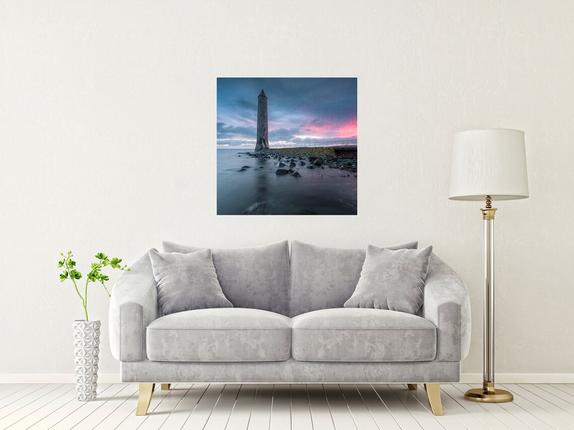 Chaine Memorial Tower At Sunset Over Larne County Antrim Poster - Image 2