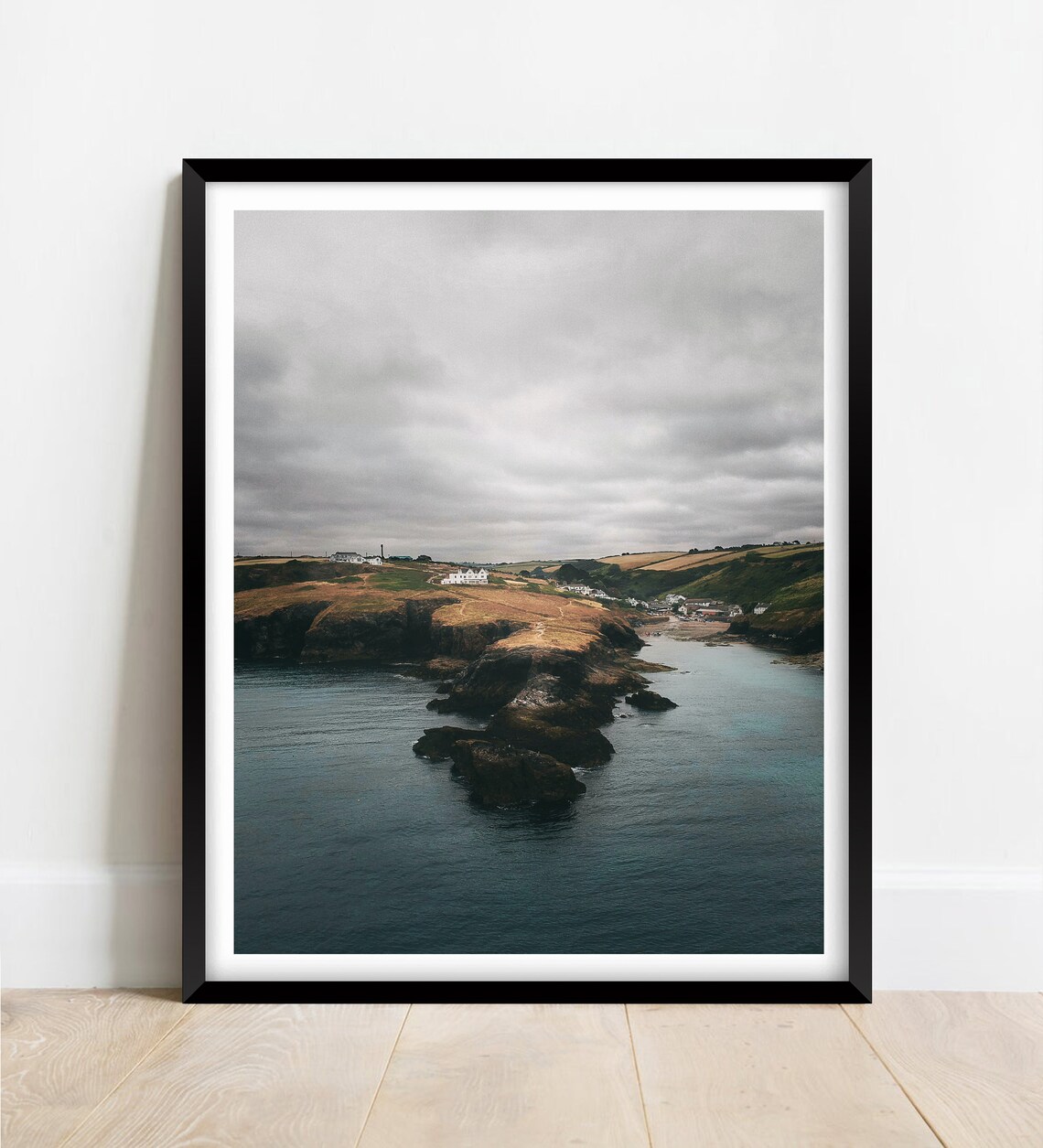Port Isaac North Cornwall Rocky Headland Moody Coast Seascape Poster