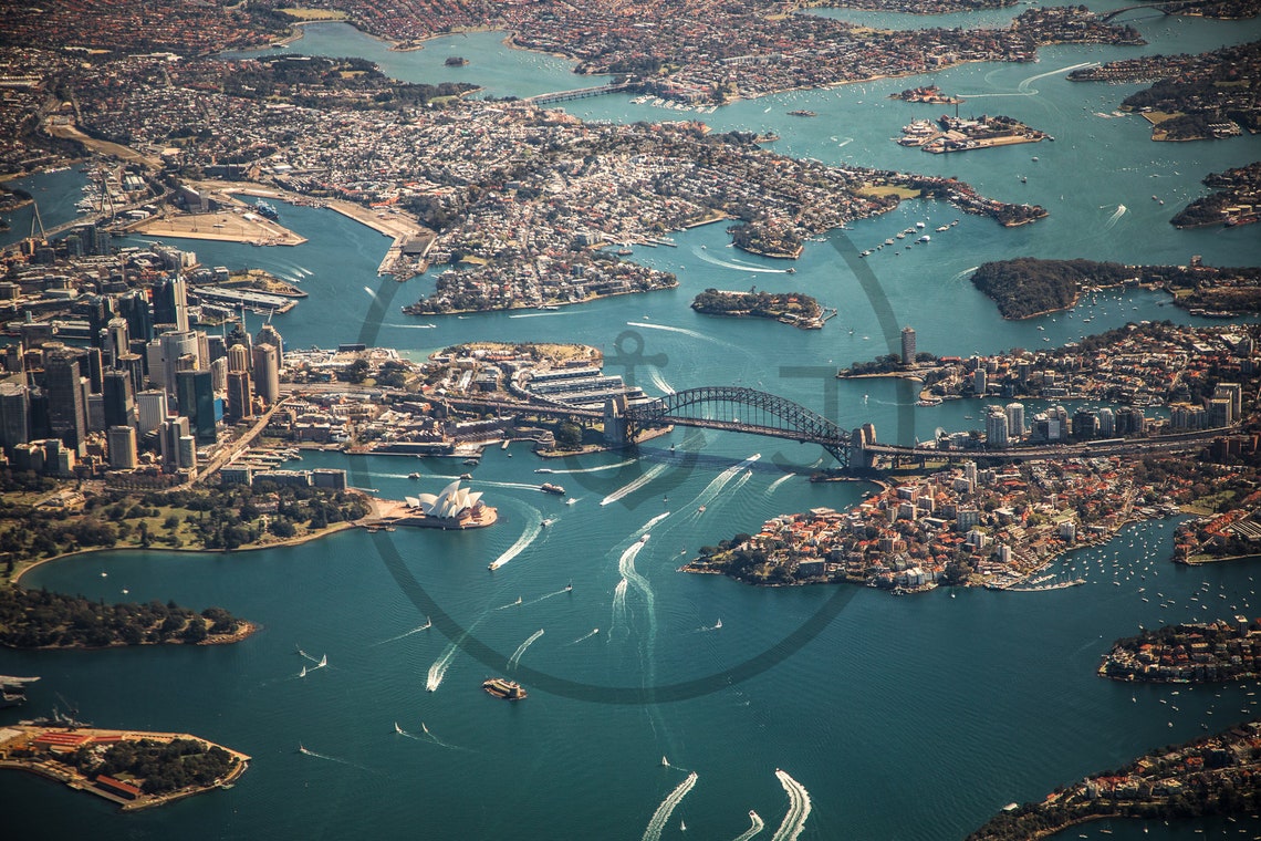Sydney Harbour Bridge Opera House And City Aerial Photo Poster - Image 3