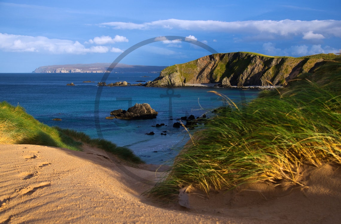Balnakeil Beach Turquoise Sea Sand Dunes Near Durness Scotland Poster - Image 3