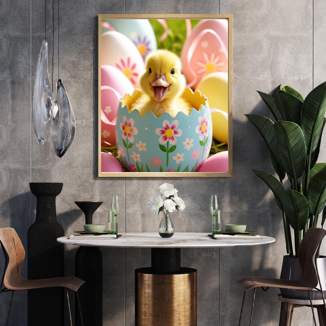 Whimsical Easter Baby Duck, Nursery Decor Art Print - Image 2