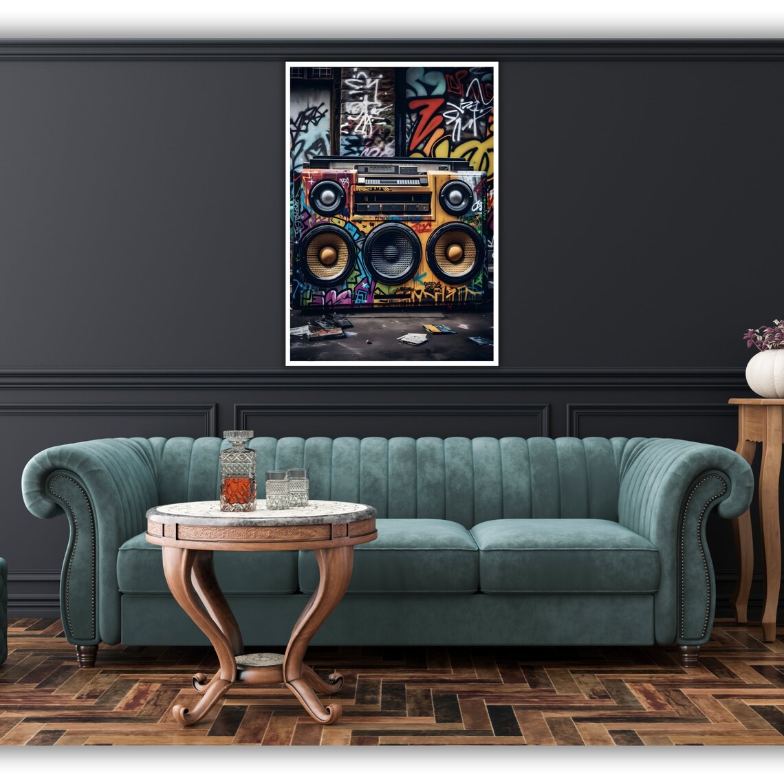 Graffiti Boombox Hip Hop Street Wall Urban Music Art Print Poster - Image 4