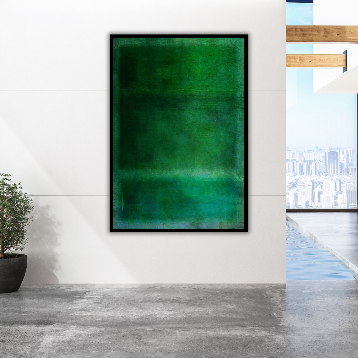 Mark Rothko-Inspired Green Abstract Art Print, Modern Decor - Image 2