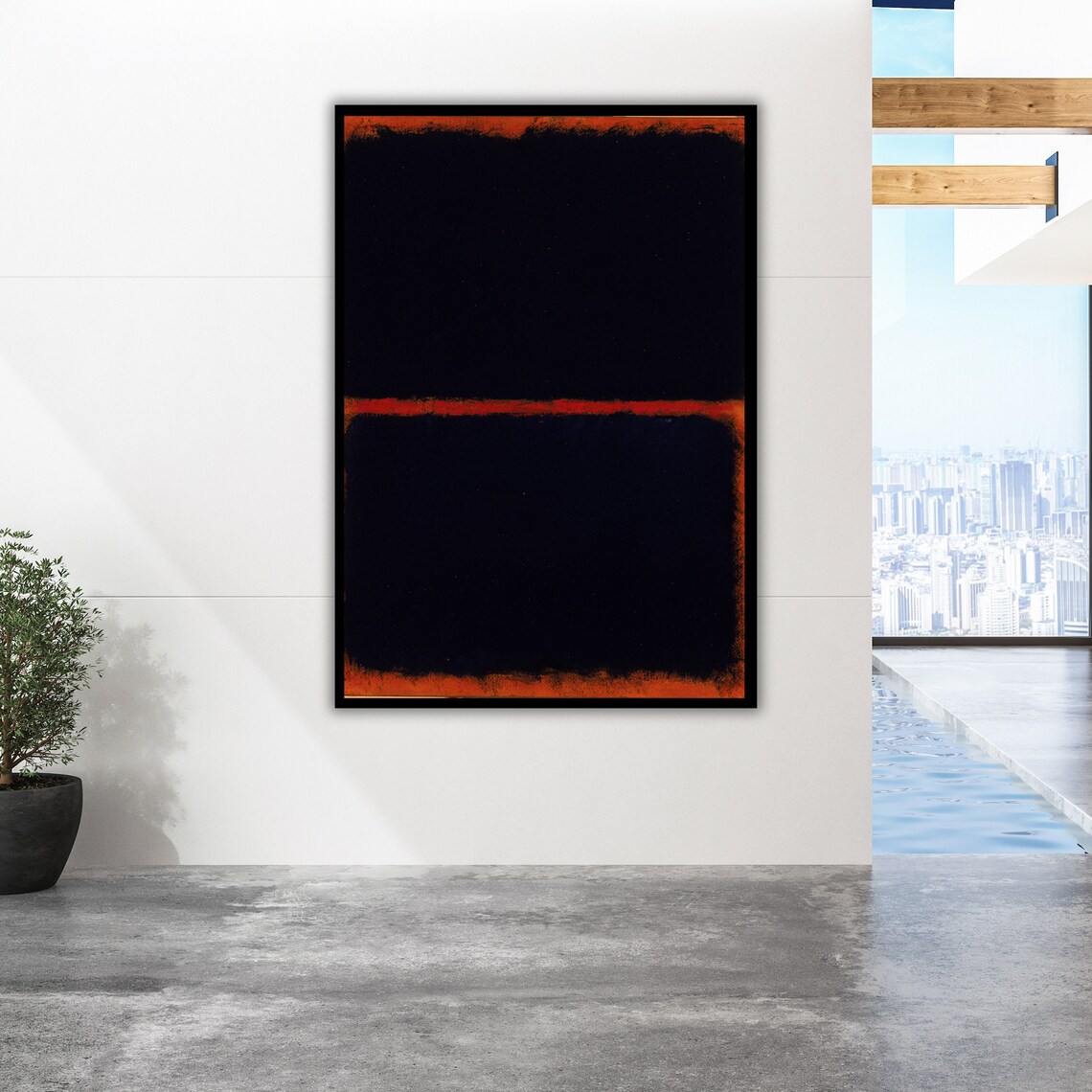 Black and Red Abstract Color Field Rothko Style Minimalist Poster - Image 2