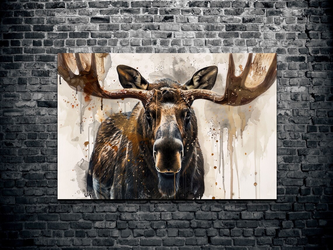 Watercolor Canadian Moose Art Print, Wildlife Decor - Image 2