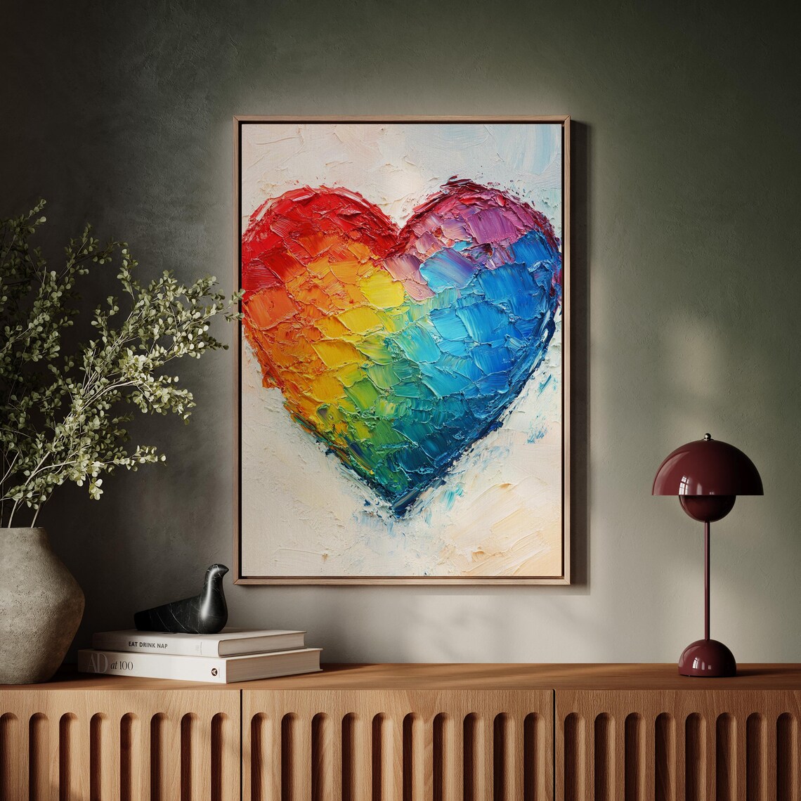Rainbow Heart Abstract Art Print, Modern Decor - Image 7