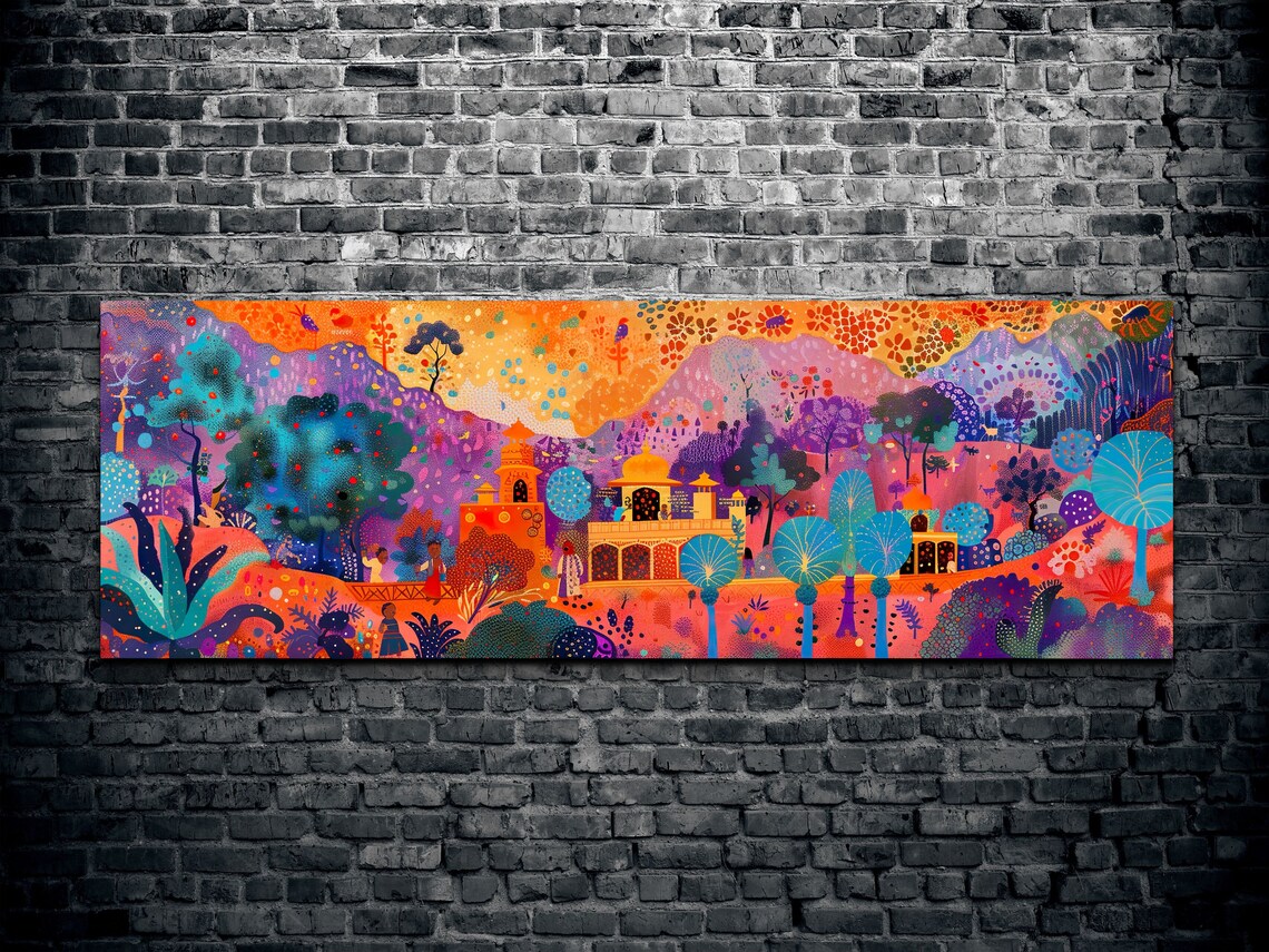 Colorful Abstract Indian Tanjore Wall Art - Image 2