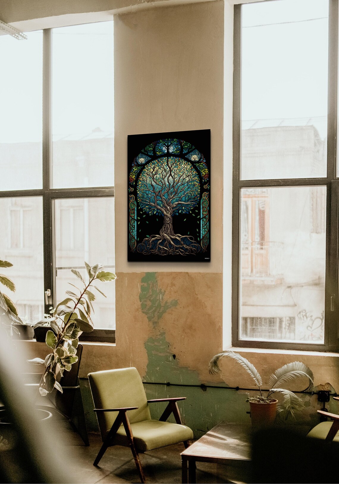 Tree Of Life Yggdrasil Stained Glass Art Print - Image 3