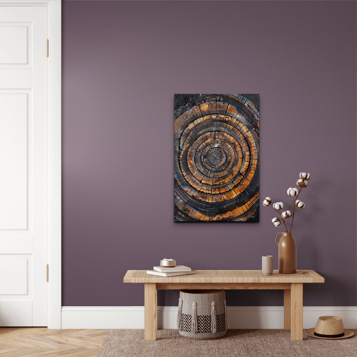 Tree Ring Wood Slice Amber Tones Rustic Cabin Decor Art Poster - Image 4